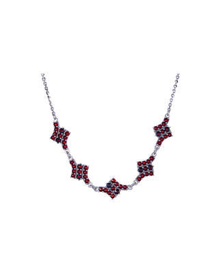 Silver necklace with Czech garnet - 1