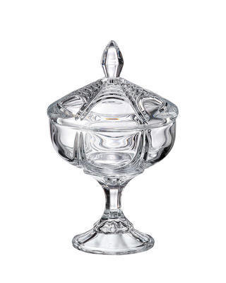 Bohemia Crystal footed box with lid Nova Orion 240mm