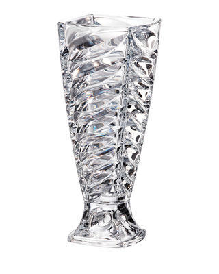 Bohemia Crystal Váza na noze Facet 375mm
