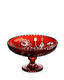 Bohemia Crystal hand cut footed bowl - wild rose red 355mm - 1/2