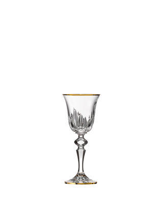 Bohemia Crystal hand cut liqueur glass Prisma Line Gold 60ml (set of 2pcs)