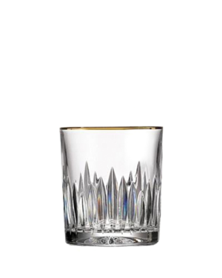 Bohemia Crystal hand cut whiskey glass Prisma Line Gold 300ml (set of 2pcs) - 1
