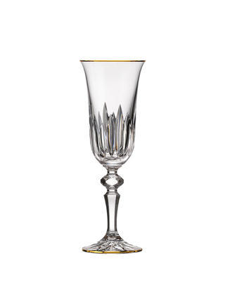 Bohemia Crystal hand cut champagne glasses Prisma Line Gold 150ml (set of 2pcs)