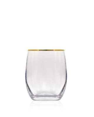 Bohemia Crystal whiskey glass Club optic Gold line 300ml (set of 6pcs) - 1