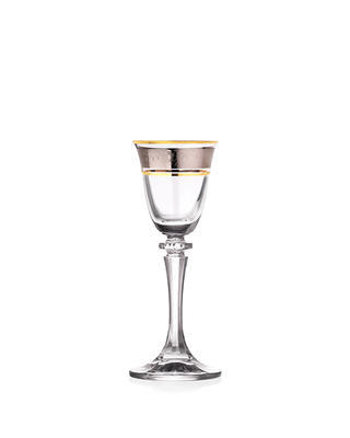 Bohemia Crystal Kleopatra Liqueur Glasses with Gold/Platinum Decor 43249/050ml (set of 6 pcs) - 1