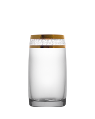 Bohemia Crystal Ideal water and soft drink glass with gold decoration 250ml (set of 6)