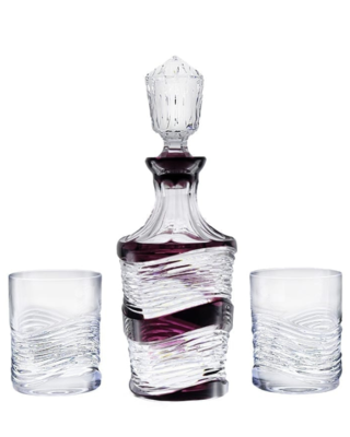 Bohemia Crystal Whiskyset Poem violett (1 Karaffe + 6 Gläser) - 1