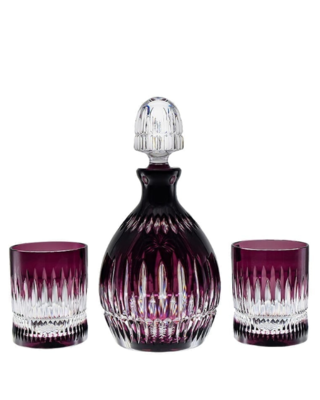 Bohemia Crystal Whiskey set Thorn purple (1 decanter + 6 glasses) - 1