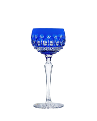 Bohemia Crystal Hand Cut wine glasses Tomy blue 190 ml (set of 6) - 1
