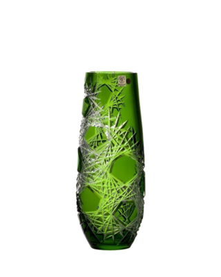 Bohemia Crystal Frost cut vase 205 mm green - 1