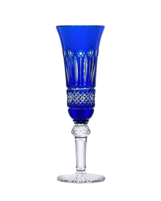 Bohemia Crystal Brúsené poháre na šampanské Tomy modrá 155 ml (set po 6 ks) - 1