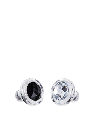 Bohemia Crystal Set of Crystal Stoppers with Czech Crystal Preciosa 1470 20 - Black and White (set of 2 pcs)