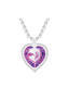 Bohemia Crystal Štrasový náhrdelník srdce s českým krištáľom Preciosa - violet  2025 56 - 1/4