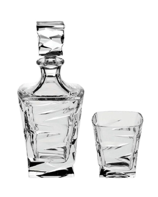 Bohemia Crystal Whiskyset Zig Zag 99999/59418/688 (1 Karaffe + 6 Gläser)