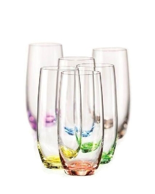 Bohemia Crystal Farbige Gläser Rainbow für alkoholfreie Getränke und Wasser 350 ml (Set mit 6 Stück) - 1