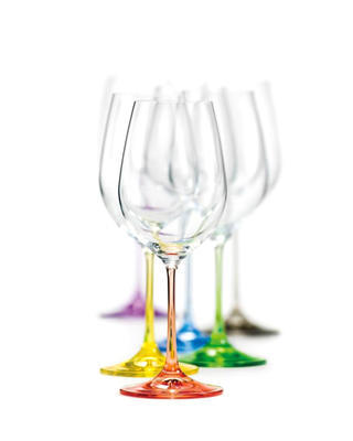 Bohemia Crystal Rainbow Wine Glasses 40729/D4641/350ml (set of 6 pcs) - 1