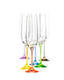 Bohemia Crystal Farbige Champagnergläser Rainbow 40729/D4641/190 ml (Set mit 6 Stück) - 1/2