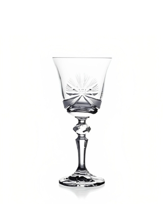 Bohemia Crystal Laura Hand Cut White Wine Glasses - Decor Bow /170ml  (set of 6 pcs)