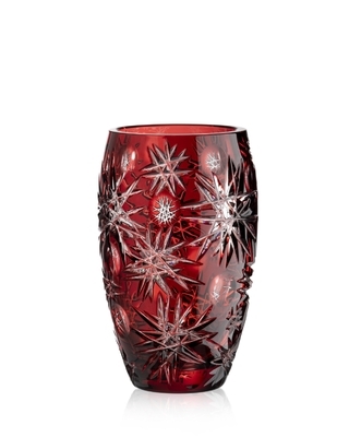 Bohemia Crystal Ruby cut vase 200mm - 1