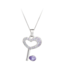 Bohemia Crystal Silver Key pendant, key with cubic zirconia Preciosa, purple - 1/2