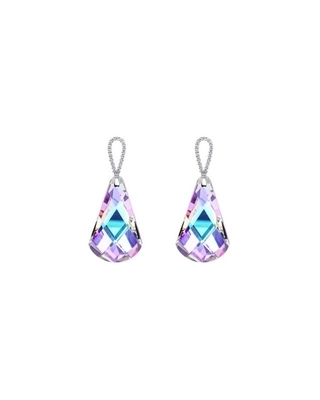 Bohemia Crystal Silver earrings Cygnus with Czech crystal and cubic zirconia Preciosa - 1