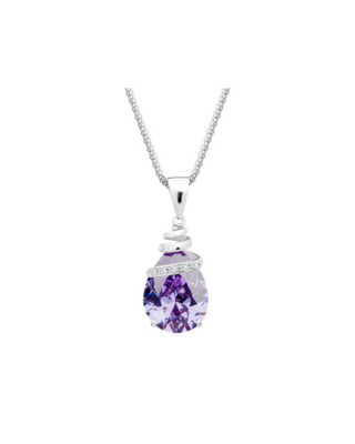 Bohemia Crystal Silver pendant Elegant with cubic zirconia Preciosa, purple - 1