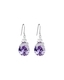 Bohemia Crystal Silver earrings Elegant with cubic zirconia Preciosa, purple - 1/2