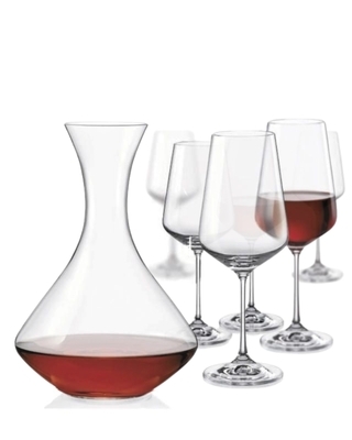 Bohemia Crystal Wine Set Sandra (set 1 carafe + 6 glasses) - 1