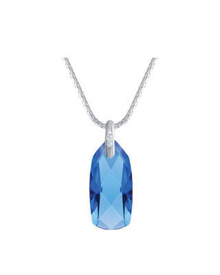 Bohemia Crystal Polar Stone Silver Pendant with Preciosa Crystal - Blue 6298 58L - 1