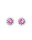 Bohemia Crystal Lynx Silver Earrings with Cubic Zirconia Preciosa - Pink 5269 69 - 1/6