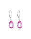 Bohemia Crystal IRIS Silver Earrings with Crystal - Pink Color 6079 69 - 1/2