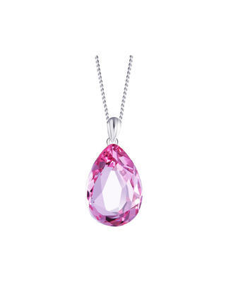 Bohemia Crystal Iris Silver Pendant with Crystal 6078 69 - Pink - 1