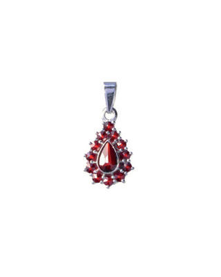 Silver pendant with Czech garnet - 1