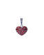Silver pendant with Czech garnet Heart - 1/2