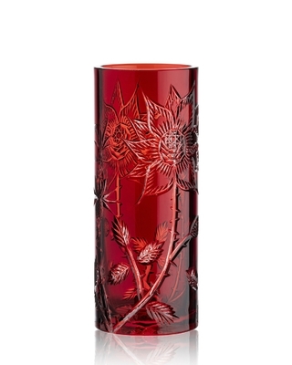 Bohemia Crystal Ručne brúsená váza Sunrise Rose Rubín 300mm - 1