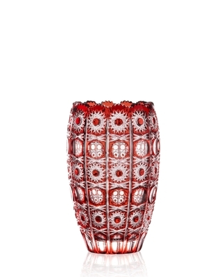Bohemia Crystal Ručně broušená váza Murinas Rubín 205mm - 1