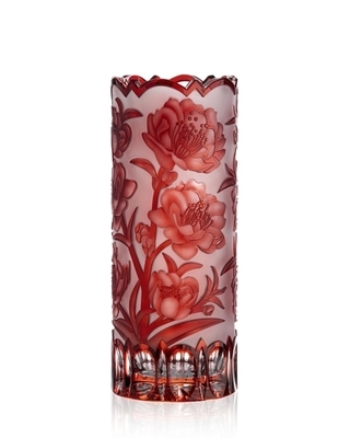 Bohemia Crystal Hand cut vase Sakura Ruby 300mm - 1