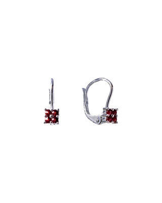 Silver earrings with Czech garnet (set of 2) - 1