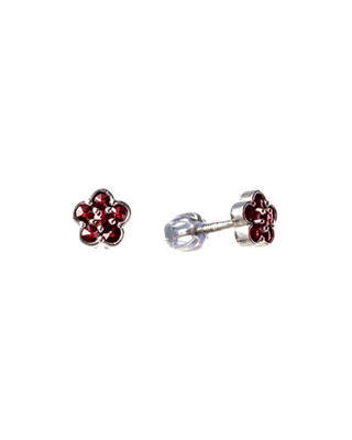 Silver earrings with Czech garnet (set of 2) - 1