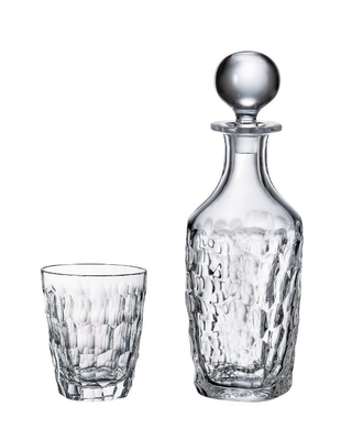 Bohemia Crystal Whiskyset Marble (Set: 1 Karaffe + 6 Gläser)