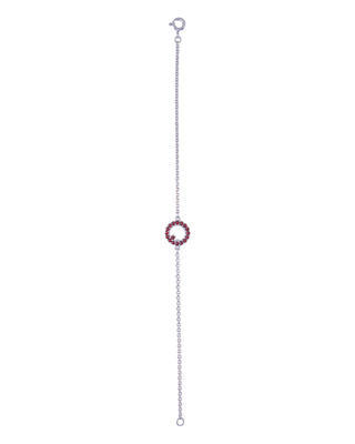 Silver bracelet with Czech garnet - 1