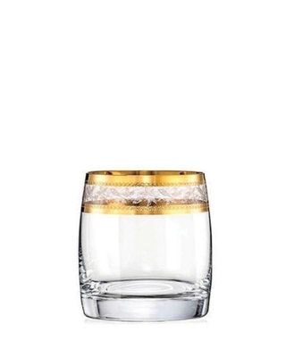 Bohemia Crystal Whiskygläser Ideal mit goldenem Dekor 290 ml (Set mit 6 Stück) - 2
