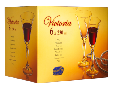 Bohemia Crystal wine glass Victoria 230ml (set of 6pcs) - 2