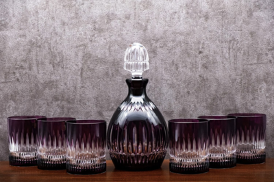 Bohemia Crystal Whiskey set Thorn purple (1 decanter + 6 glasses) - 2
