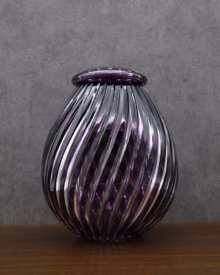 Bohemia Crystal Zita hand cut urn 230 mm purple - 2