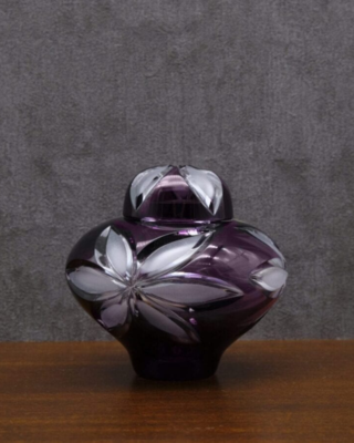 Bohemia Crystal Hand Cut urn Linda 115 mm purple - 2