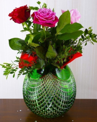 Bohemia Crystal Cut vase Quadrus 280 mm green - 2