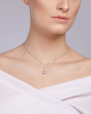 Bohemia Crystal Silver pendant Lucea with cubic zirconia Preciosa, white - 2