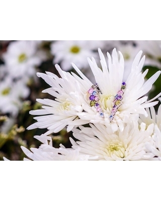 Bohemia Crystal Silberne Ohrringe Flower mit kubischem Zirkon Preciosa - 2