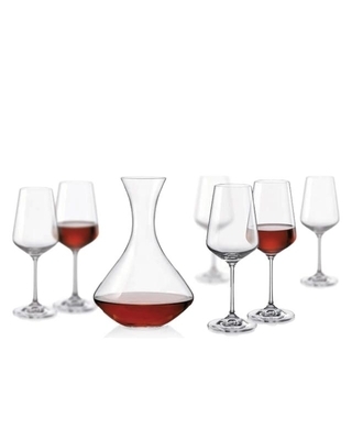 Bohemia Crystal Wine Set Sandra (set 1 carafe + 6 glasses) - 2